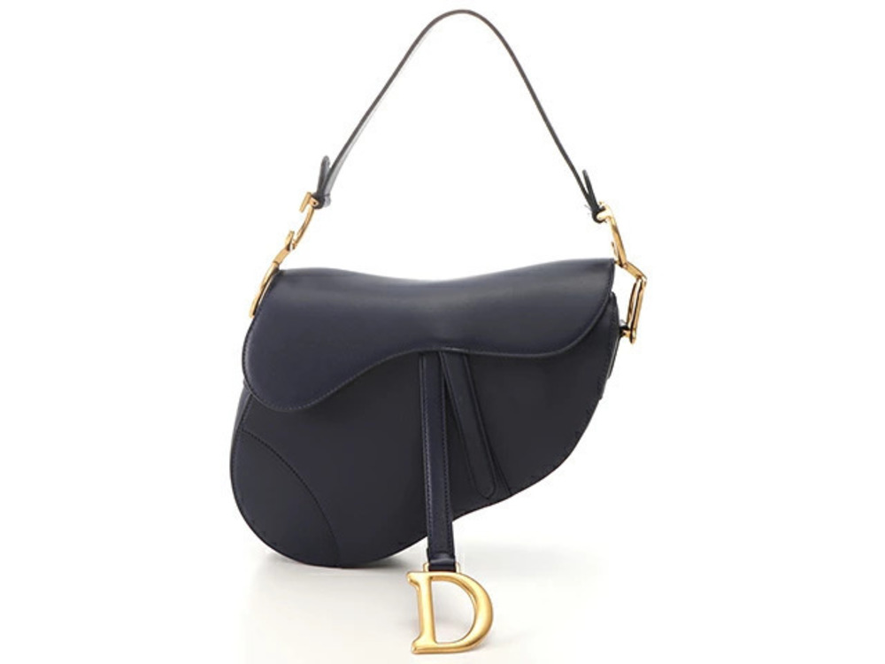 Christian Dior Saddle Bag Blue Calfskin